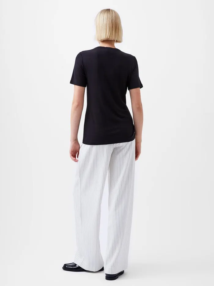 French Connection Tops Woman Rianna Ruched TShirt Black