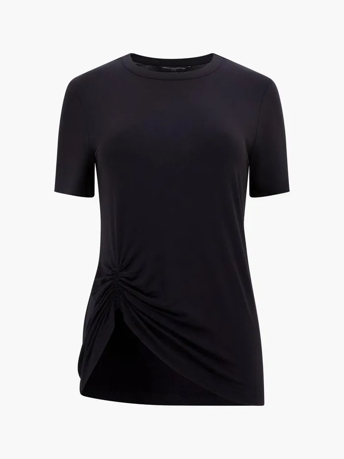 French Connection Tops Woman Rianna Ruched TShirt Black
