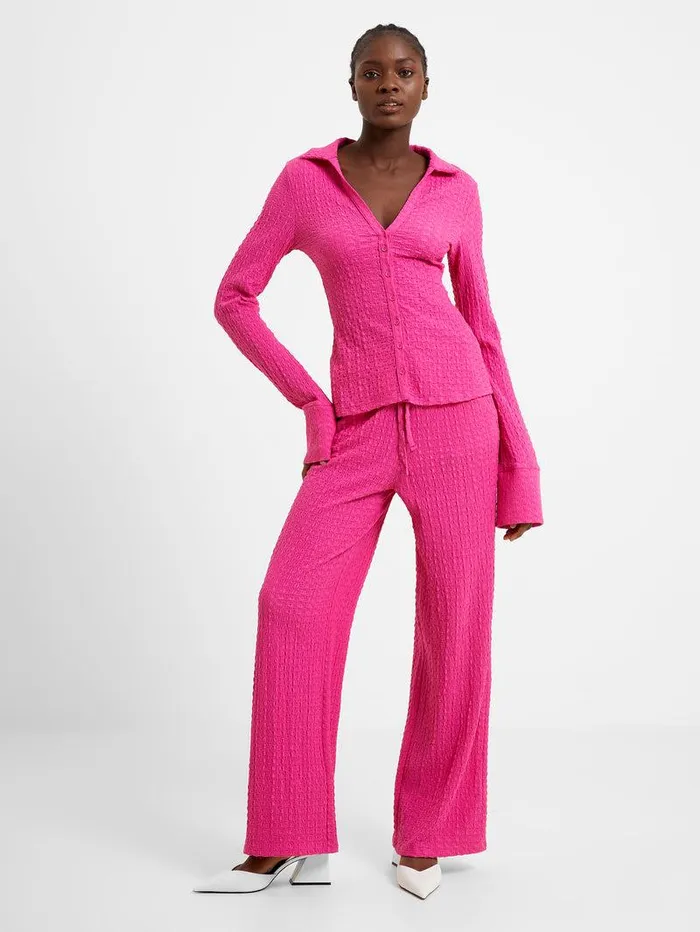 French Connection Tops Woman Tash Textured Top Fuschia