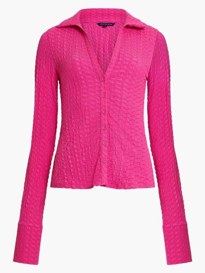 French Connection Tops Woman Tash Textured Top Fuschia