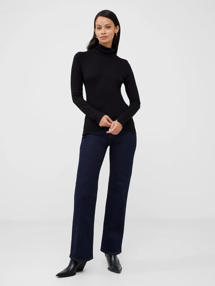 French Connection Tops Woman Venitia Jersey Split Cuff Top Black