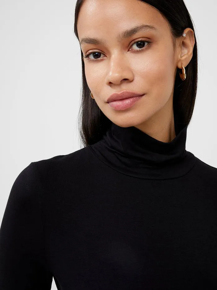 French Connection Tops Woman Venitia Jersey Split Cuff Top Black