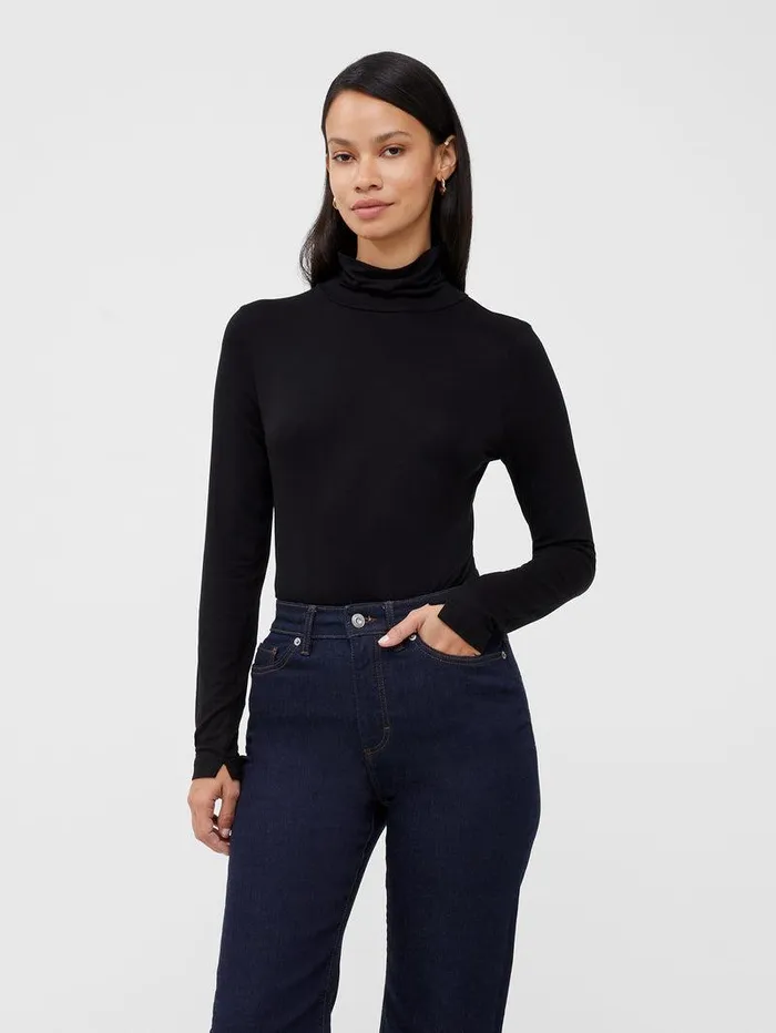 French Connection Tops Woman Venitia Jersey Split Cuff Top Black