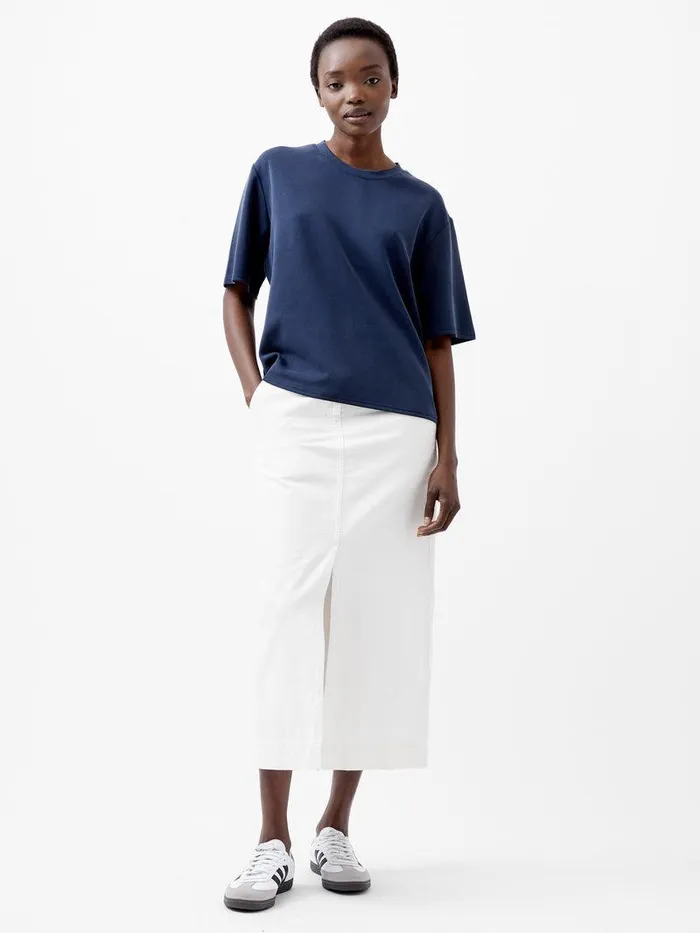 French Connection Tops Woman Wren Short Sleeve Pinched TShirt Midnight Blue