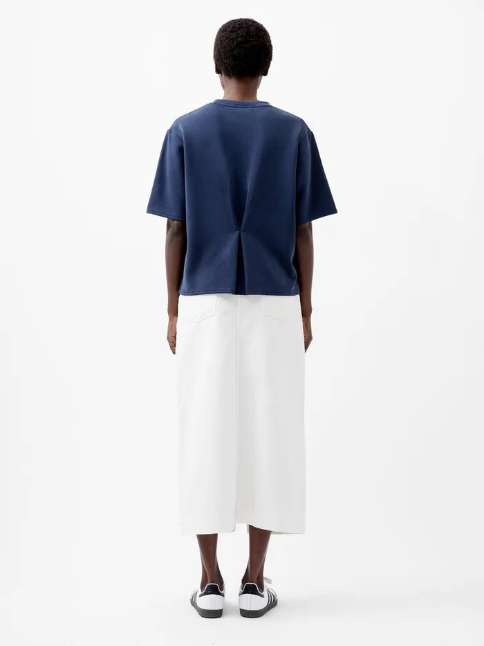 French Connection Tops Woman Wren Short Sleeve Pinched TShirt Midnight Blue