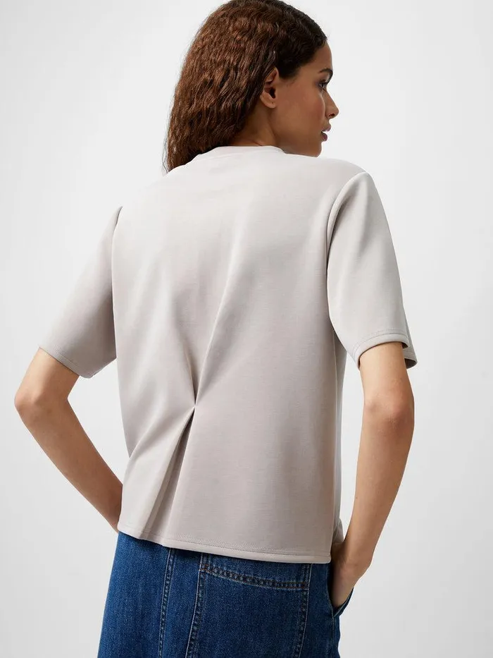 French Connection Tops Woman Wren Short Sleeve Pinched TShirt Washed Macchiato