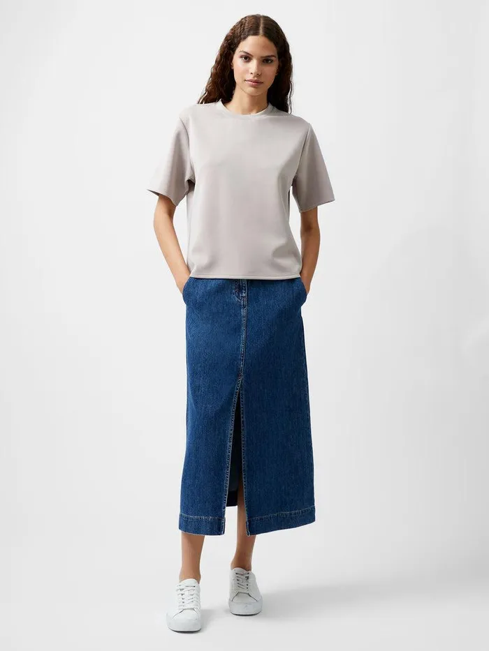 French Connection Tops Woman Wren Short Sleeve Pinched TShirt Washed Macchiato