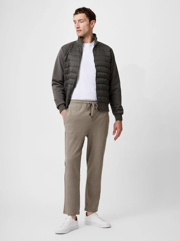 French Connection Trousers Man Twill Tie Waistband Joggers Sand