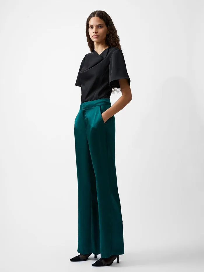 French Connection Trousers Woman Carey Satin Trousers Forest