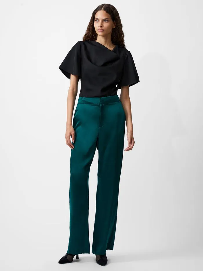French Connection Trousers Woman Carey Satin Trousers Forest