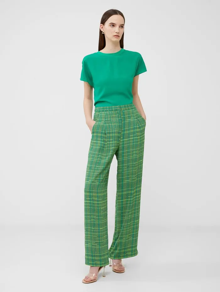 French Connection Trousers Woman Carmen Recycled Crepe Trousers Jelly Beanwasabi