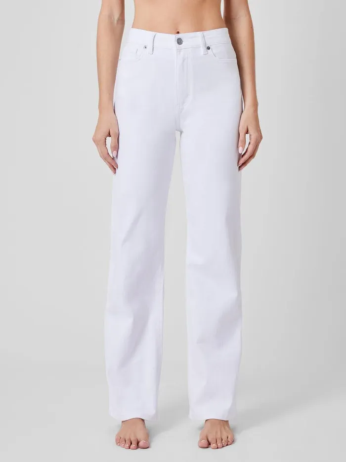 French Connection Trousers Woman Denim Stretch Wide Leg Jeans 34 Inch White