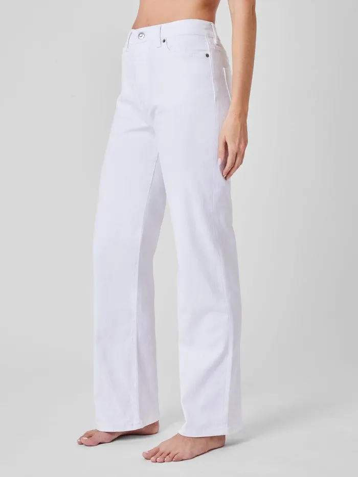 French Connection Trousers Woman Denim Stretch Wide Leg Jeans 34 Inch White