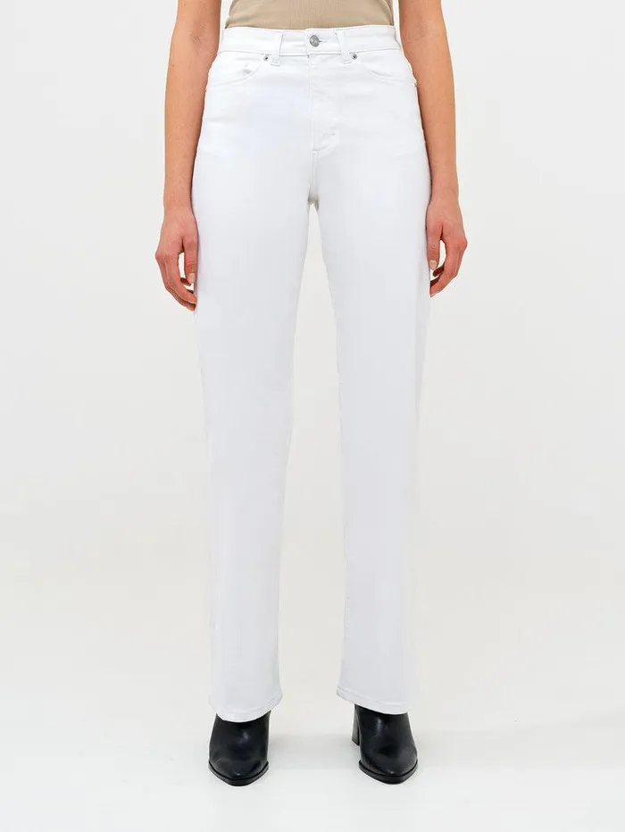 French Connection Trousers Woman Denim Stretch Wide Leg Jeans 34 Inch White