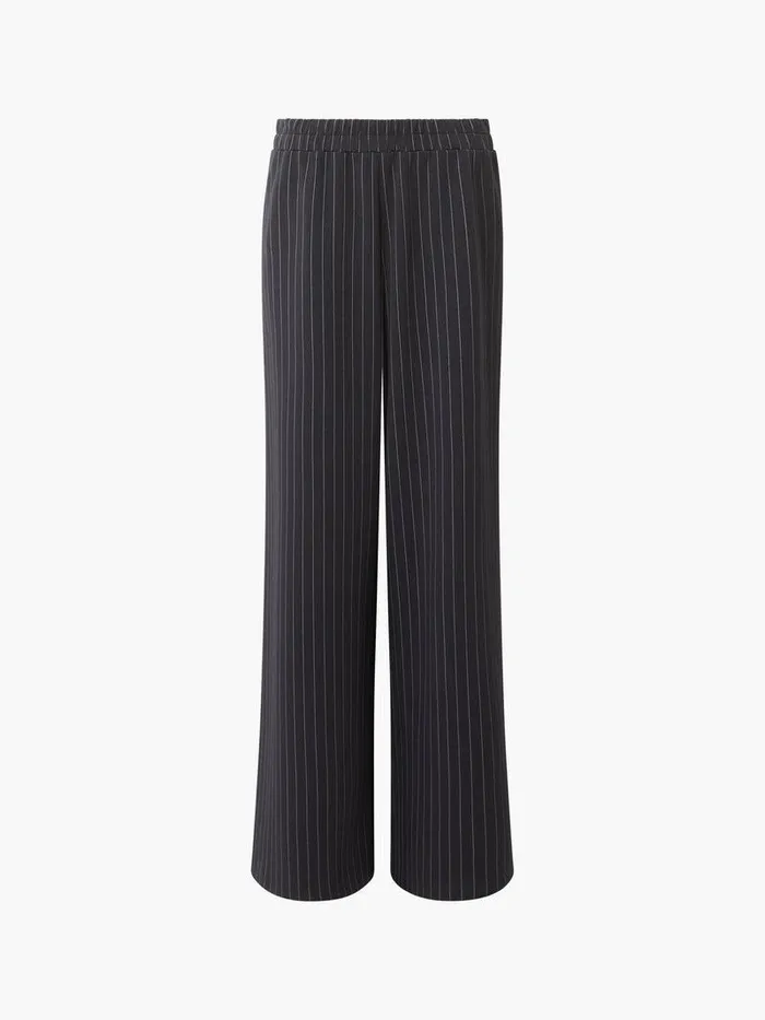 French Connection Trousers Woman Regina Jersey Pinstripe Wide Leg Trousers Blackwhite