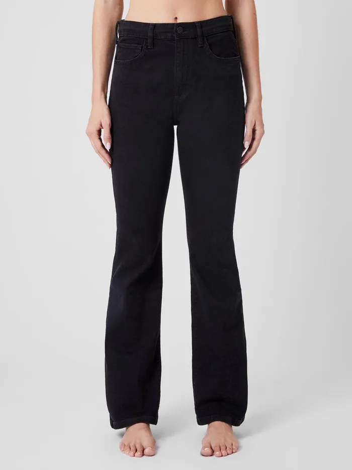 French Connection Trousers Woman Stretch Denim Bootcut Full Length Jeans 34 Inch Black