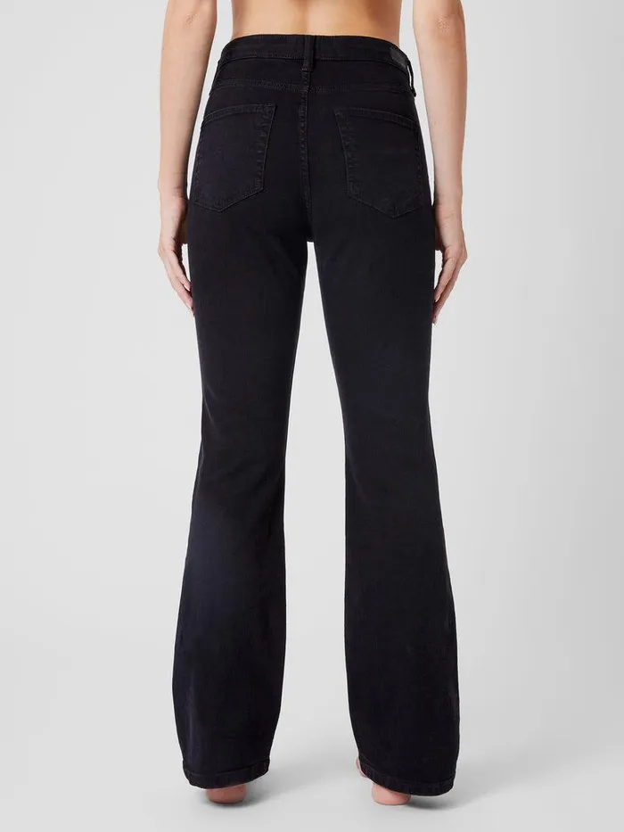 French Connection Trousers Woman Stretch Denim Bootcut Full Length Jeans 34 Inch Black