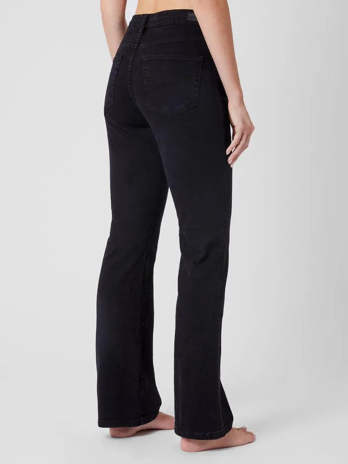 French Connection Trousers Woman Stretch Denim Bootcut Full Length Jeans 34 Inch Black