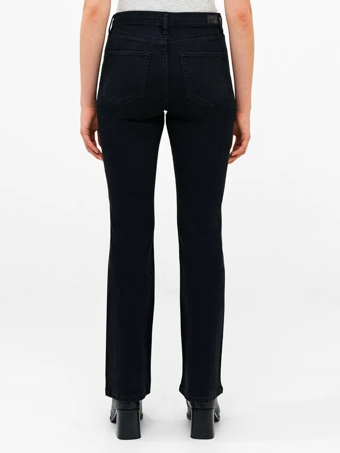French Connection Trousers Woman Stretch Denim Bootcut Full Length Jeans 34 Inch Black