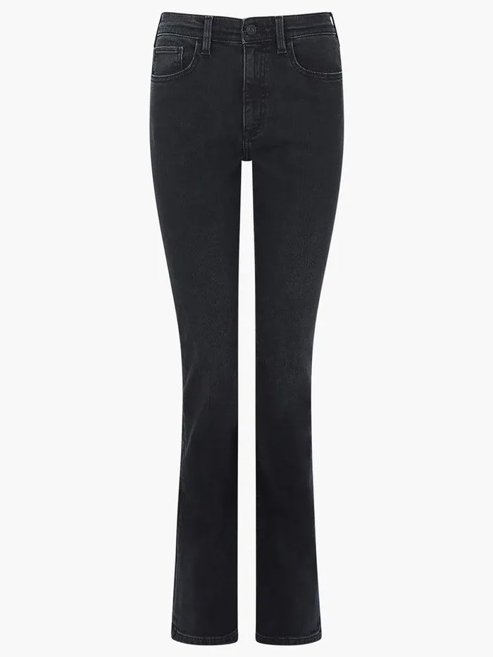 French Connection Trousers Woman Stretch Denim Bootcut Full Length Jeans 34 Inch Black