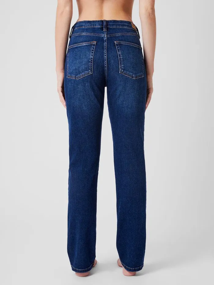 French Connection Trousers Woman Stretch Denim Cigarette Fit Full Length Jeans 34 Inch Mid Wash