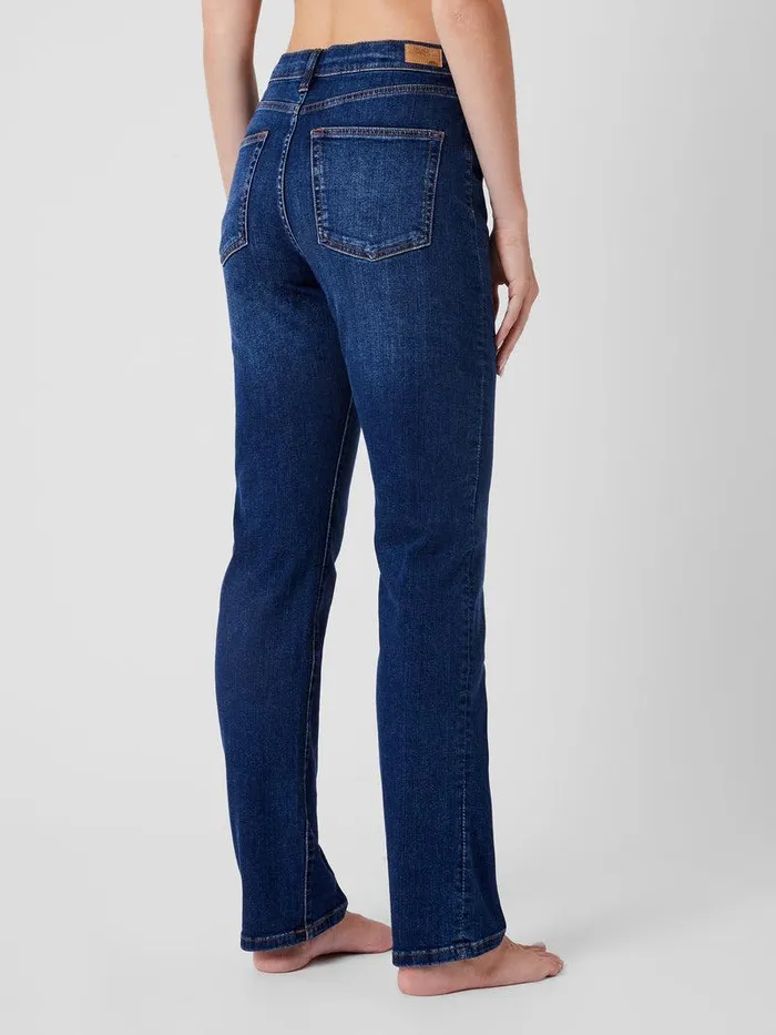 French Connection Trousers Woman Stretch Denim Cigarette Fit Full Length Jeans 34 Inch Mid Wash