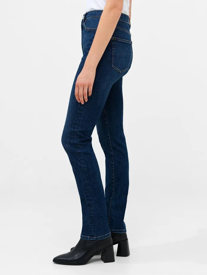 French Connection Trousers Woman Stretch Denim Cigarette Fit Full Length Jeans 34 Inch Mid Wash