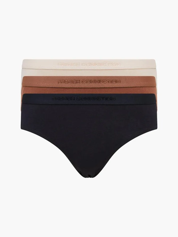 French Connection Underwear and Socks Woman 3 Pack French Connection Briefs Blacklight Brownnude