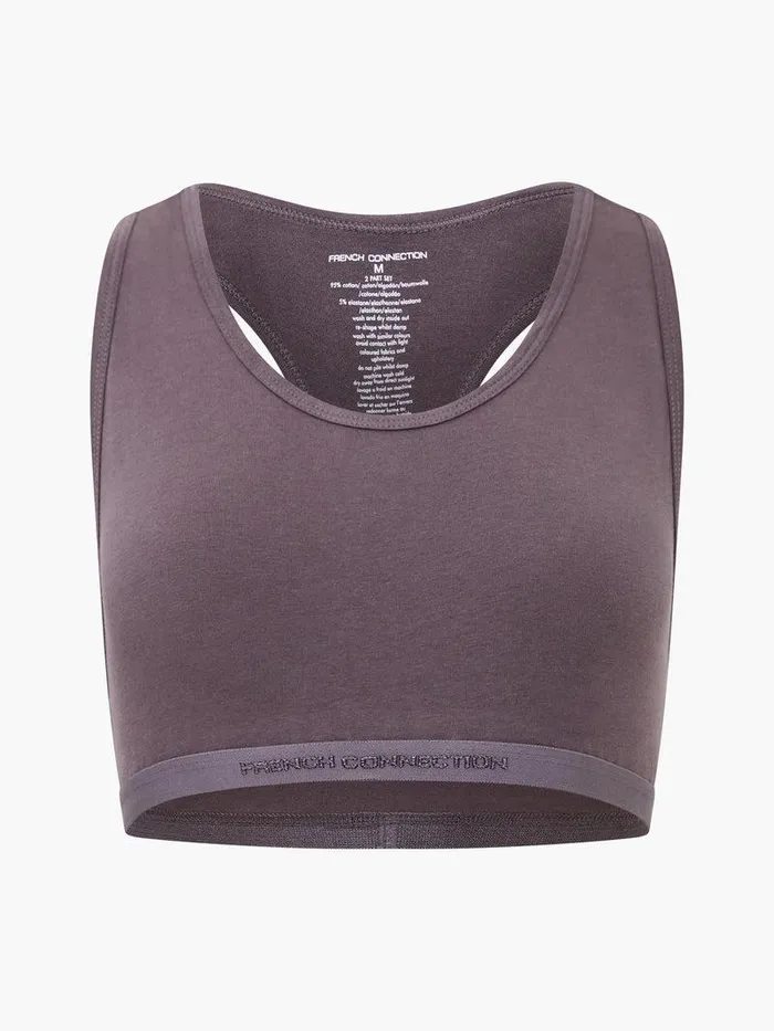 French Connection Underwear and Socks Woman Fc 2 Pack Crop Top Tonal Nudegrey Excalibur