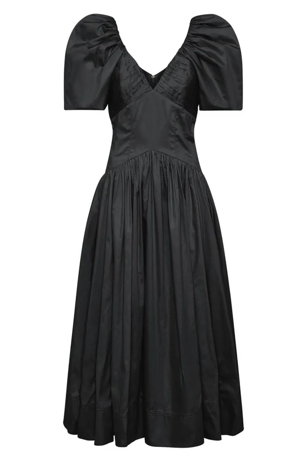 Gabrielle Plunge Midi Dress Black Women Aje Dresses Gabrielle Plunge Midi Dress Black Women Aje Dresses