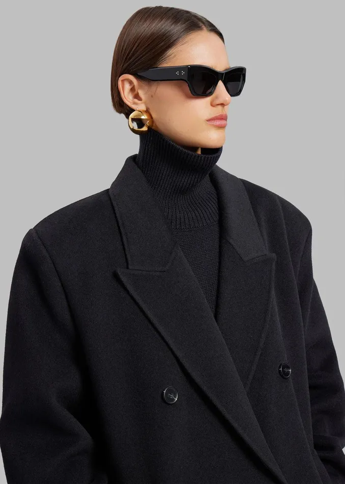 Gaia Double Breasted Coat 8211 Black Women The Frankie Shop Clothing