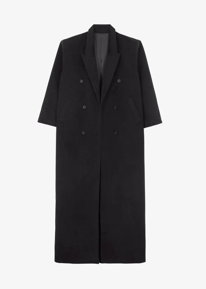 Gaia Double Breasted Coat 8211 Black Women The Frankie Shop Clothing