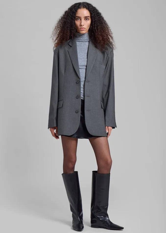 Gelso Oversized Blazer 8211 Dark Grey Melange Women The Frankie Shop Clothing