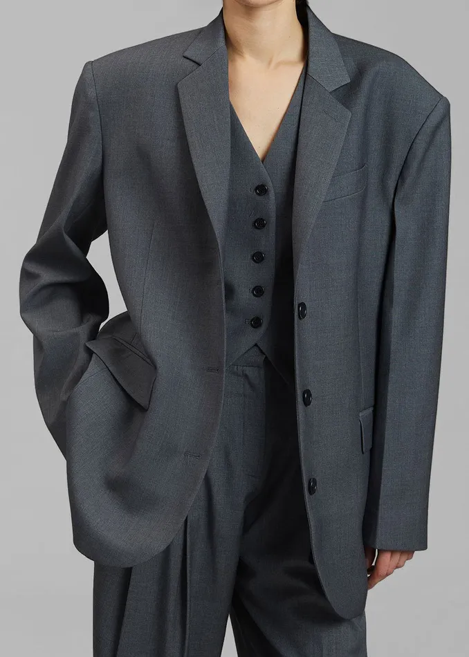 Gelso Oversized Blazer 8211 Dark Grey Melange Women The Frankie Shop Clothing