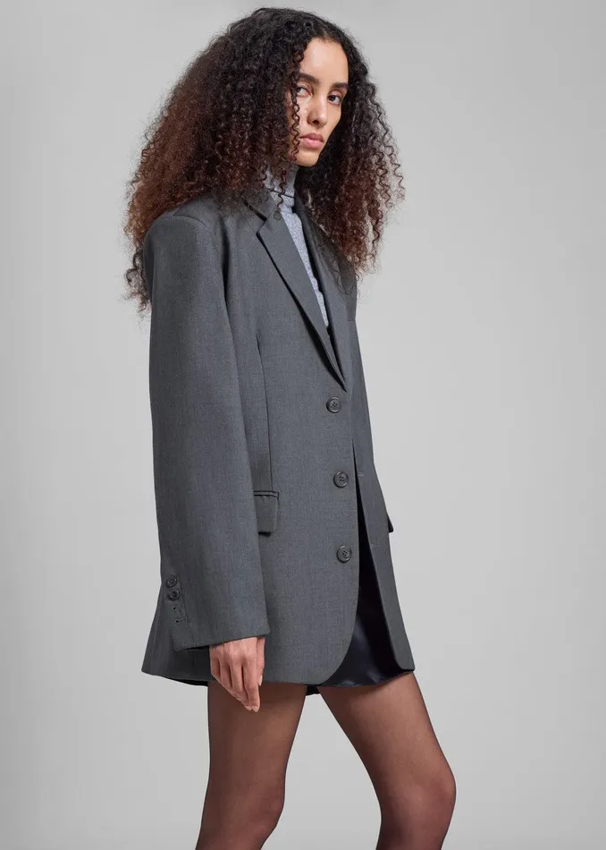 Gelso Oversized Blazer 8211 Dark Grey Melange Women The Frankie Shop Clothing