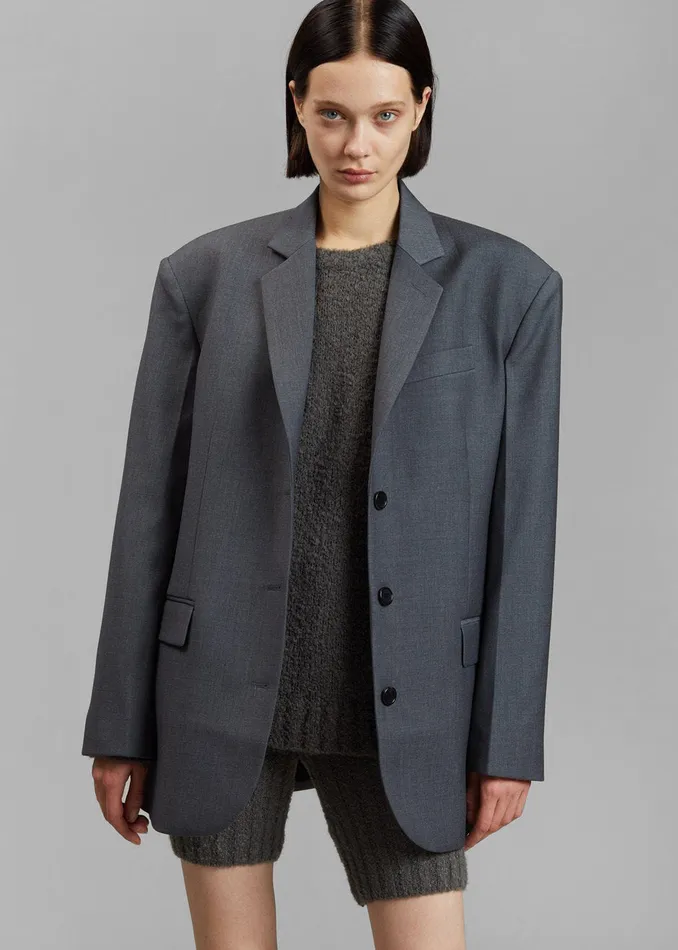 Gelso Oversized Blazer 8211 Dark Grey Melange Women The Frankie Shop Clothing