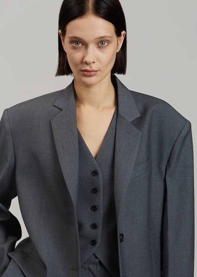 Gelso Oversized Blazer 8211 Dark Grey Melange Women The Frankie Shop Clothing