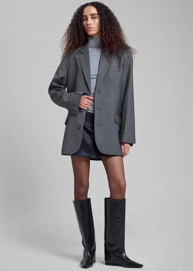 Gelso Oversized Blazer 8211 Dark Grey Melange Women The Frankie Shop Clothing