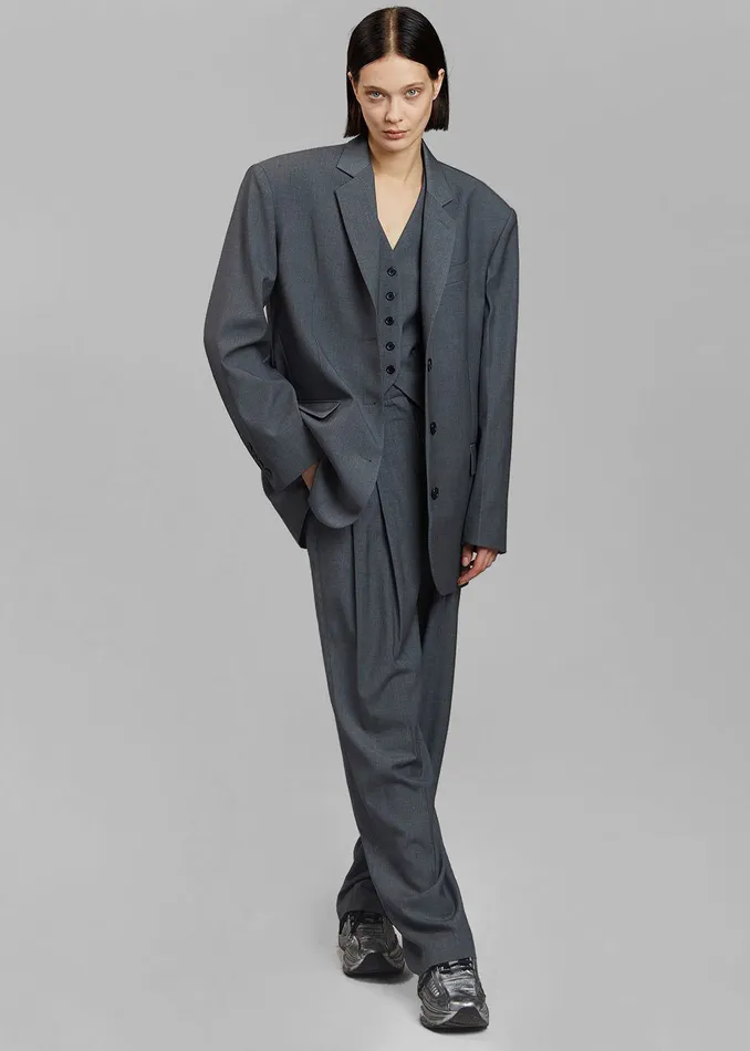 Gelso Oversized Blazer 8211 Dark Grey Melange Women The Frankie Shop Clothing