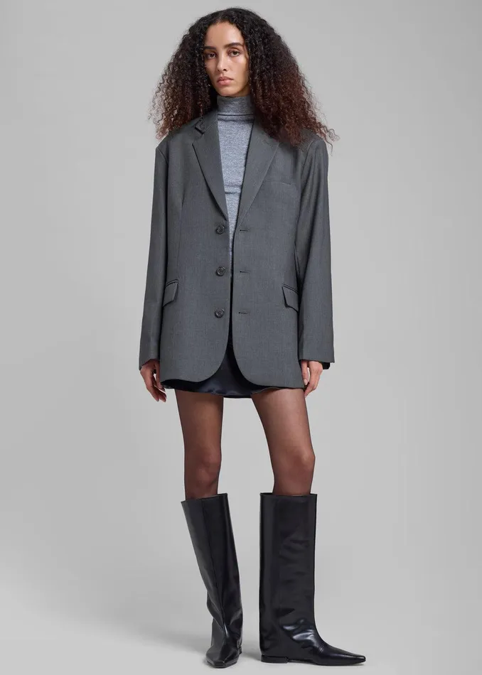 Gelso Oversized Blazer 8211 Dark Grey Melange Women The Frankie Shop Clothing