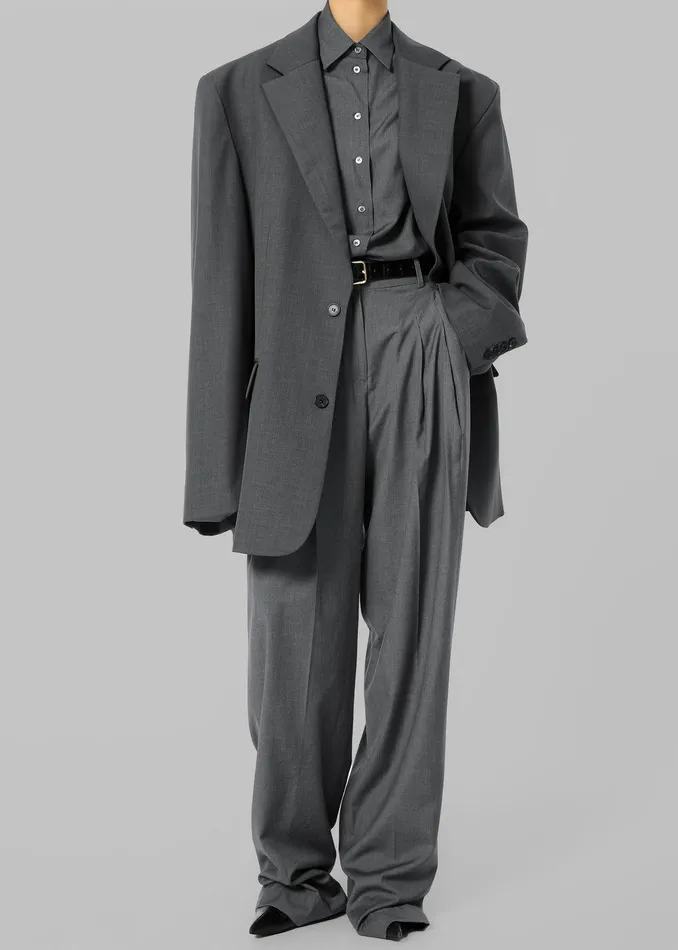 Gelso Oversized Blazer 8211 Dark Grey Melange Women The Frankie Shop Clothing