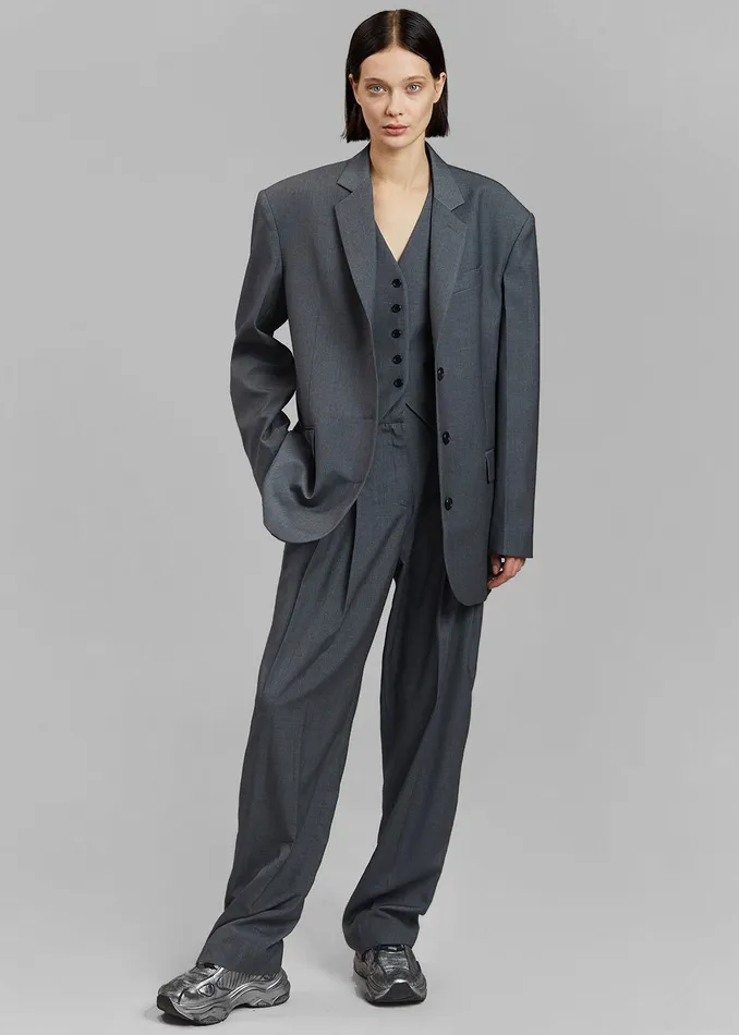 Gelso Oversized Blazer 8211 Dark Grey Melange Women The Frankie Shop Clothing