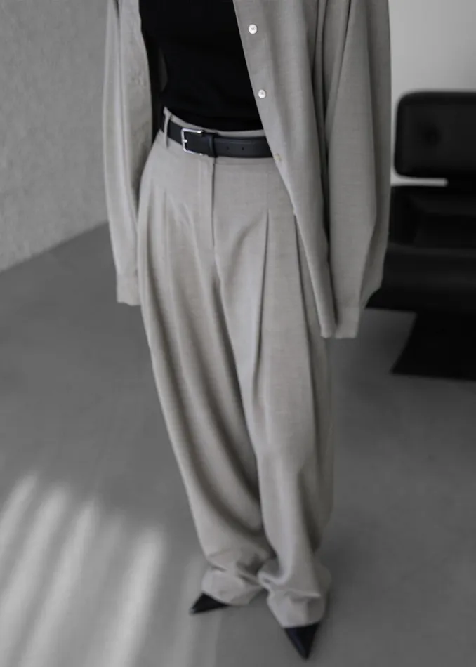 Gelso Pleated Trousers 8211 Light Taupe Melange Women The Frankie Shop Clothing