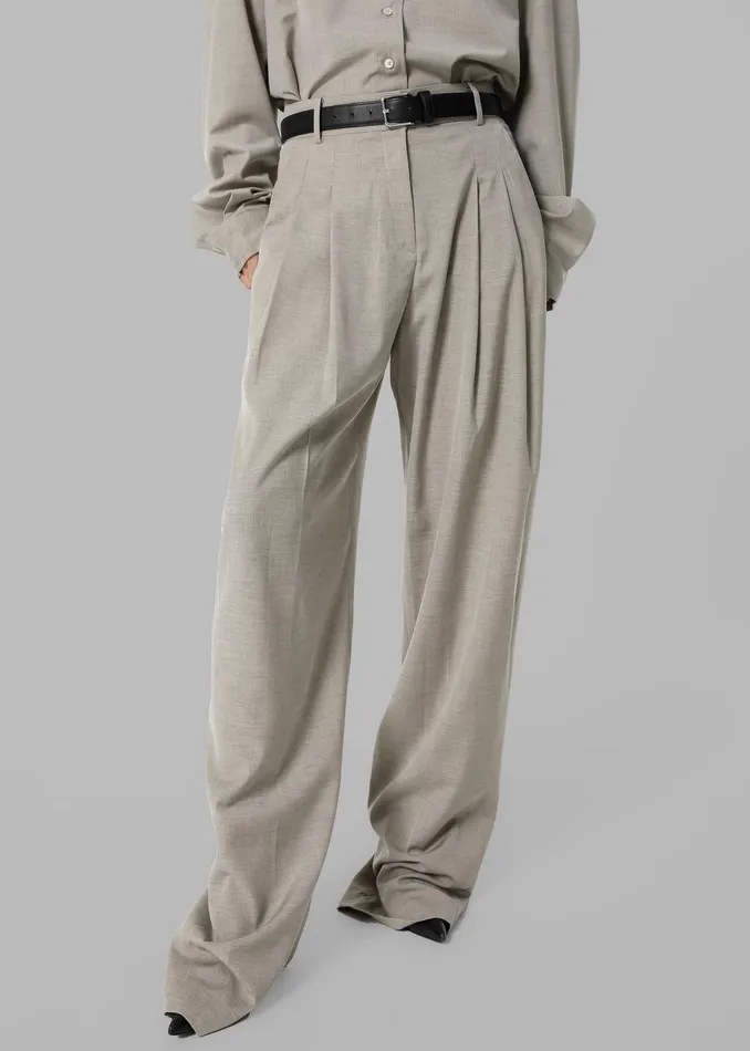 Gelso Pleated Trousers 8211 Light Taupe Melange Women The Frankie Shop Clothing