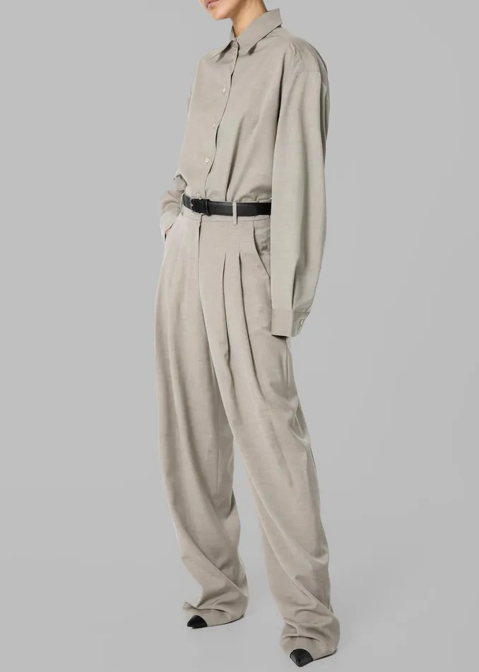 Gelso Pleated Trousers 8211 Light Taupe Melange Women The Frankie Shop Clothing