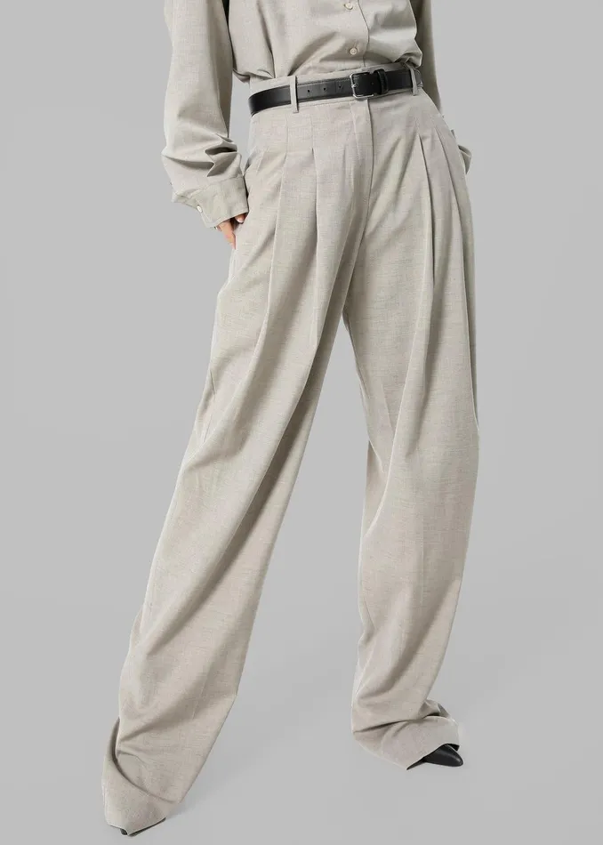 Gelso Pleated Trousers 8211 Light Taupe Melange Women The Frankie Shop Clothing