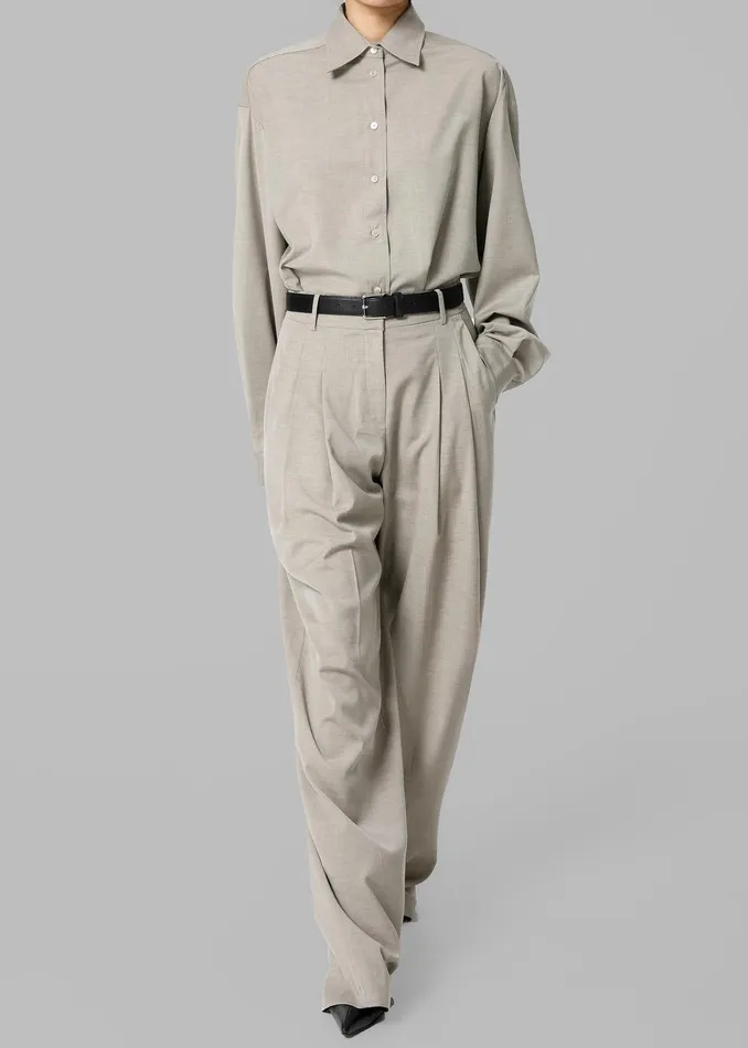 Gelso Pleated Trousers 8211 Light Taupe Melange Women The Frankie Shop Clothing