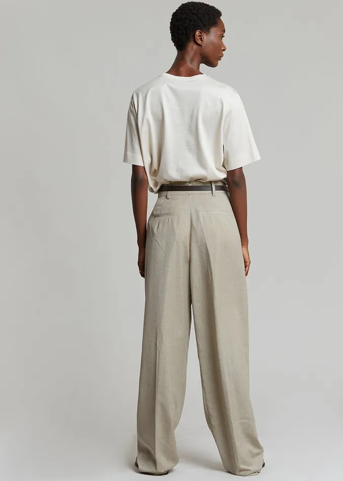 Gelso Pleated Trousers 8211 Light Taupe Melange Women The Frankie Shop Clothing