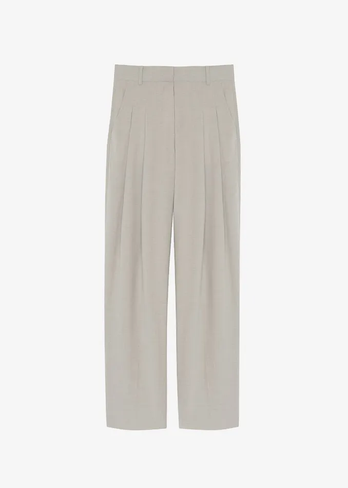 Gelso Pleated Trousers 8211 Light Taupe Melange Women The Frankie Shop Clothing