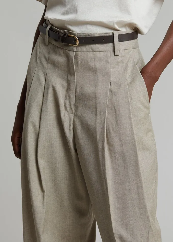 Gelso Pleated Trousers 8211 Light Taupe Melange Women The Frankie Shop Clothing